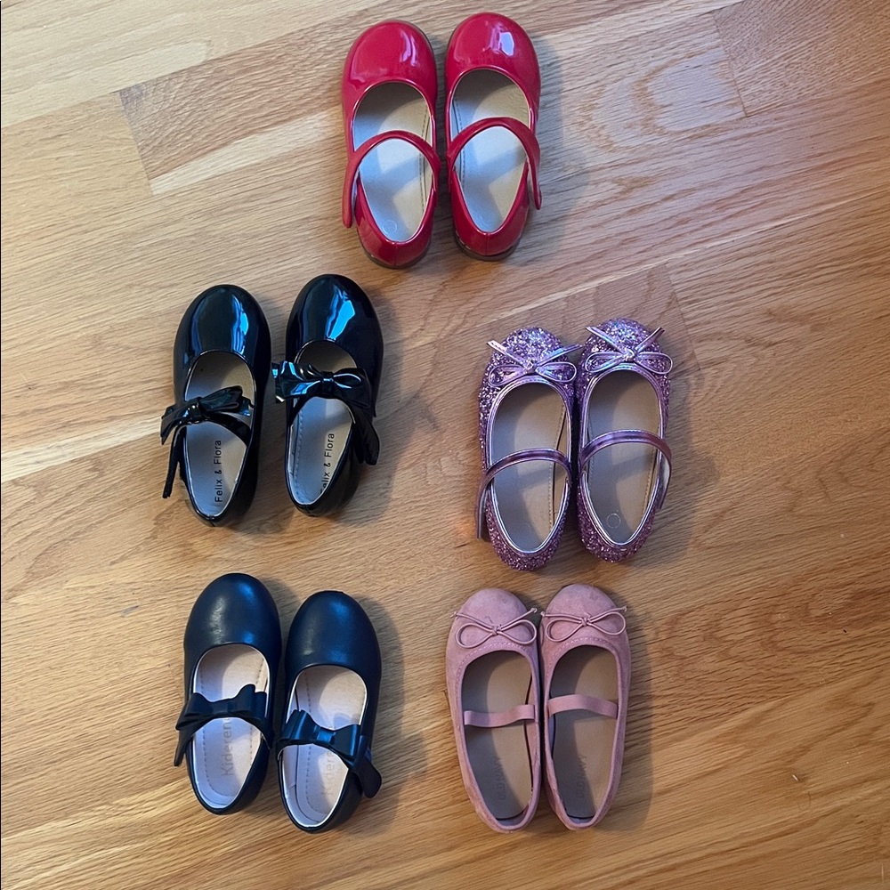 FIVE pairs of toddler girl shoes